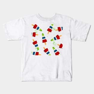 Tri Color Popsicle Pattern Kids T-Shirt